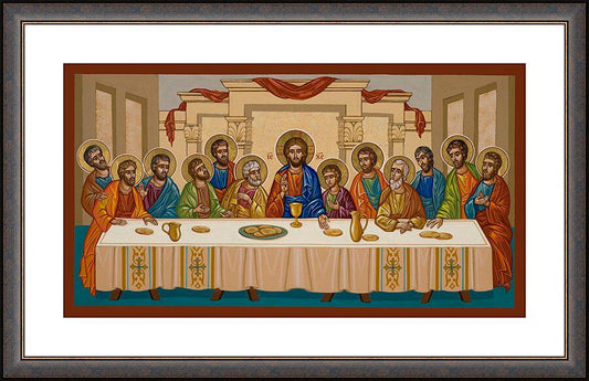 Wall Frame Espresso, Matted - Last Supper by J. Cole