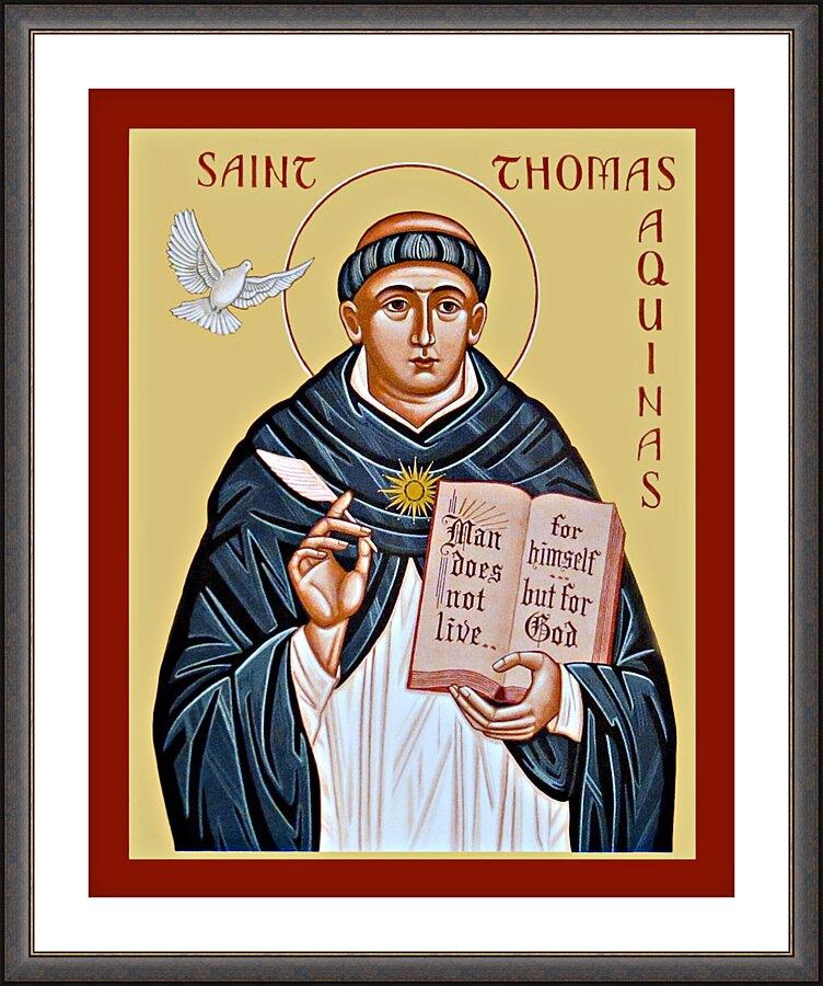 Wall Frame Espresso, Matted - St. Thomas Aquinas by Joan Cole - Trinity Stores