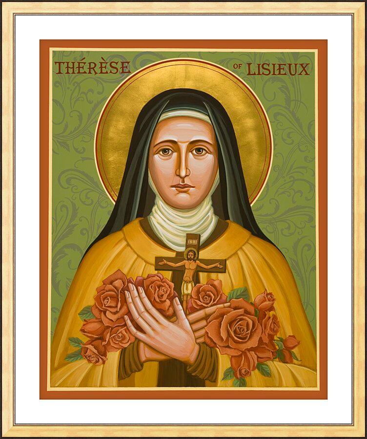 Wall Frame Gold, Matted - St. Thérèse of Lisieux by J. Cole