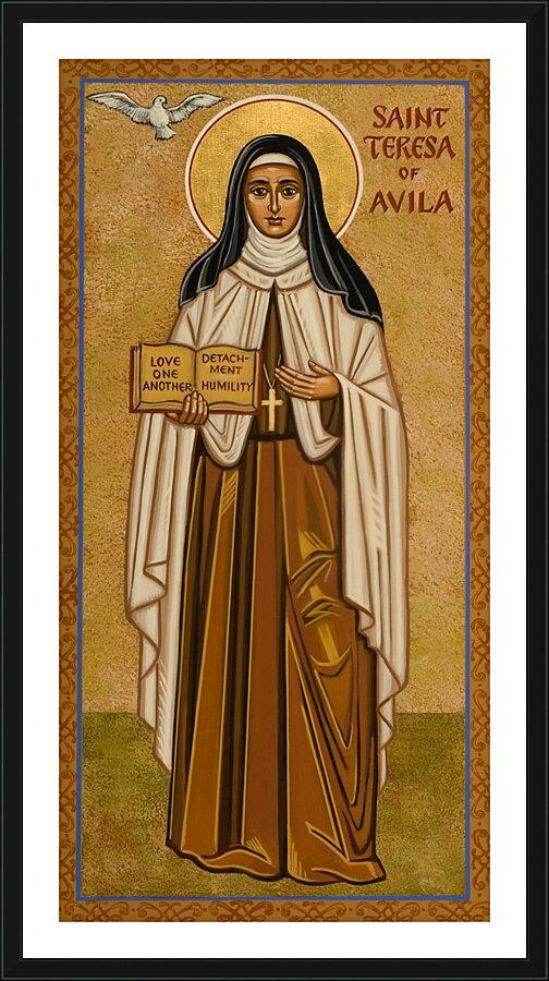 Wall Frame Black, Matted - St. Teresa of Avila by Joan Cole - Trinity Stores