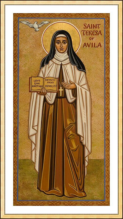 Wall Frame Gold, Matted - St. Teresa of Avila by J. Cole