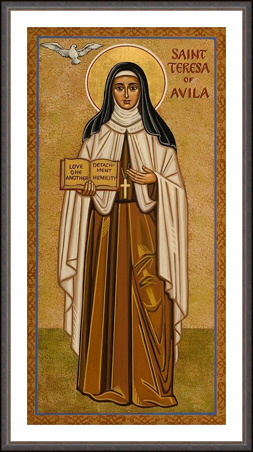 Wall Frame Espresso, Matted - St. Teresa of Avila by Joan Cole - Trinity Stores