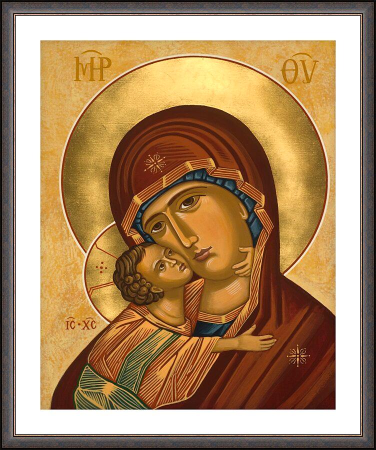 Wall Frame Espresso, Matted - Virgin of Vladimir by Joan Cole - Trinity Stores