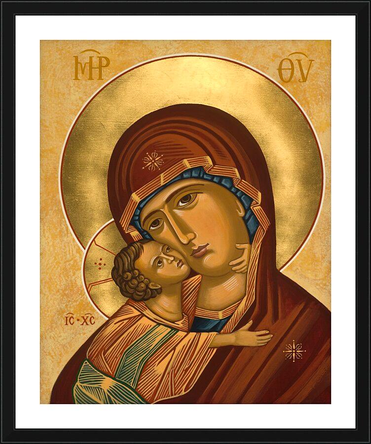 Wall Frame Black, Matted - Virgin of Vladimir by Joan Cole - Trinity Stores