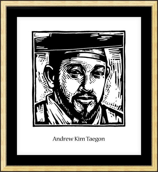 Wall Frame Gold, Matted - St. Andrew Kim Taegon by J. Lonneman