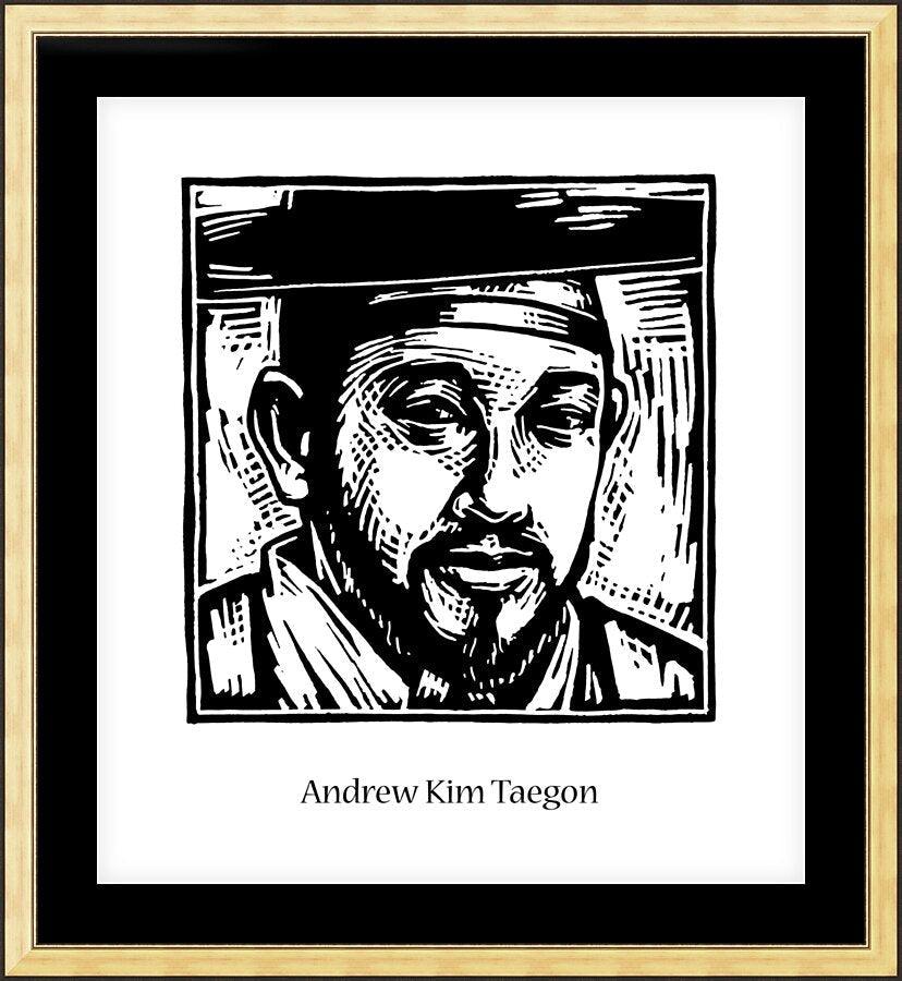Wall Frame Gold, Matted - St. Andrew Kim Taegon by Julie Lonneman - Trinity Stores