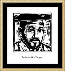 Wall Frame Gold - St. Andrew Kim Taegon by J. Lonneman