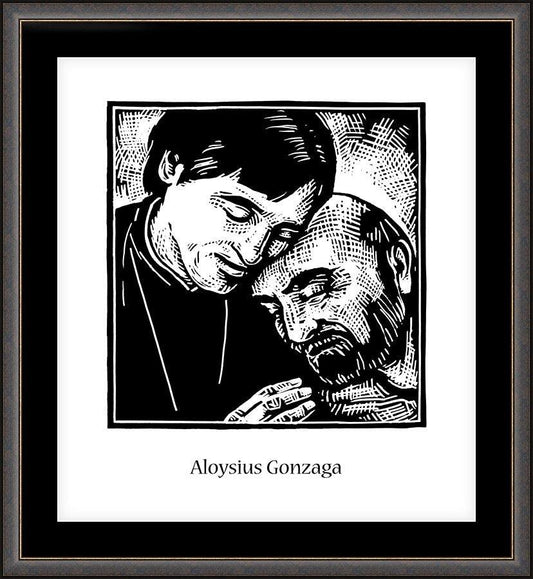 Wall Frame Espresso, Matted - St. Aloysius Gonzaga by J. Lonneman