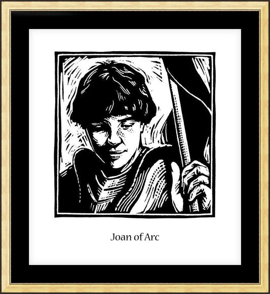 Wall Frame Gold, Matted - St. Joan of Arc by J. Lonneman