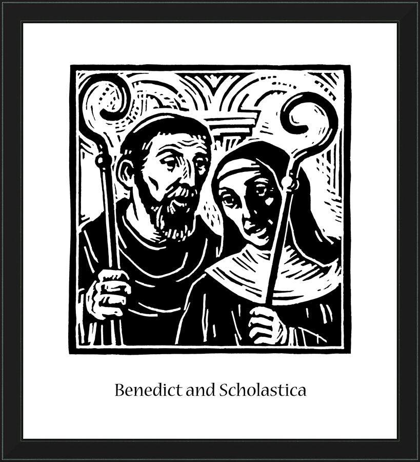 Wall Frame Black - Sts. Benedict and Scholastica by J. Lonneman