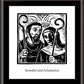 Wall Frame Espresso, Matted - Sts. Benedict and Scholastica by Julie Lonneman - Trinity Stores