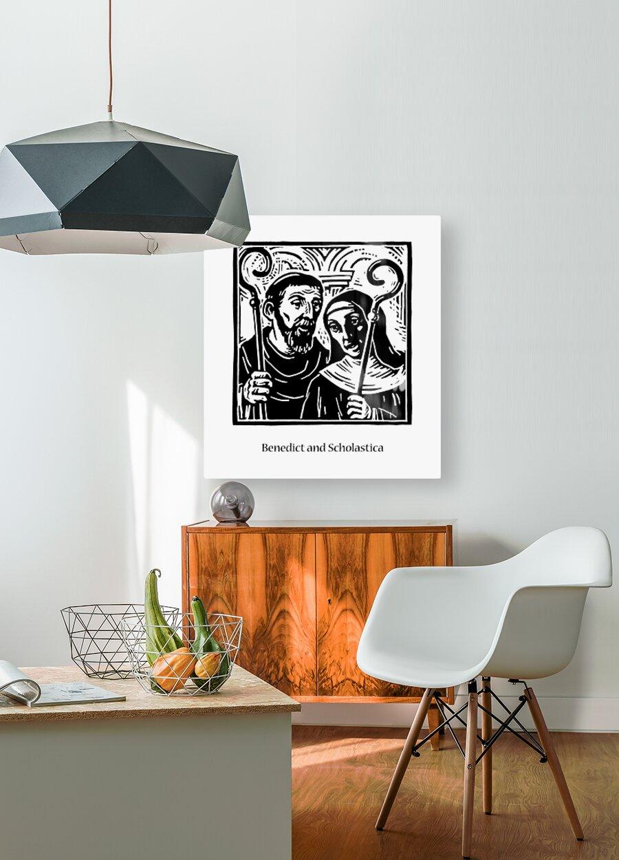 Metal Print - Sts. Benedict and Scholastica by Julie Lonneman - Trinity Stores