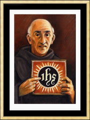 Wall Frame Gold - St. Bernardine of Siena by J. Lonneman