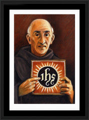 Wall Frame Black - St. Bernardine of Siena by J. Lonneman