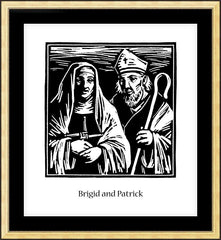 Wall Frame Gold - Sts. Brigid and Patrick by J. Lonneman