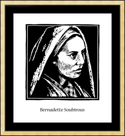 Wall Frame Gold, Matted - St. Bernadette Soubirous by J. Lonneman