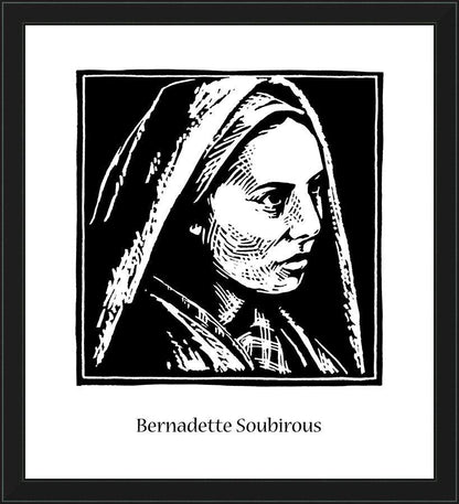 Wall Frame Black - St. Bernadette Soubirous by Julie Lonneman - Trinity Stores