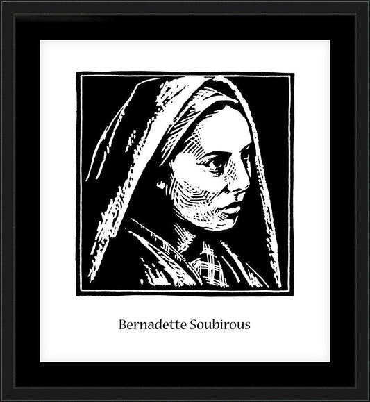 Wall Frame Black, Matted - St. Bernadette Soubirous by J. Lonneman