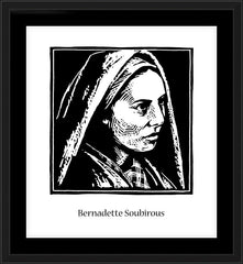 Wall Frame Black - St. Bernadette Soubirous by J. Lonneman