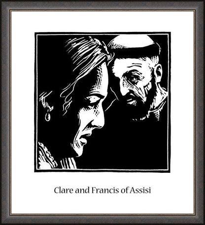 Wall Frame Espresso - Sts. Clare and Francis by J. Lonneman