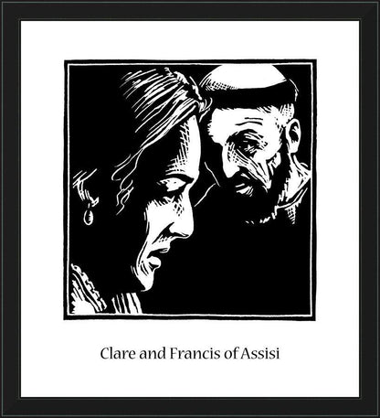 Wall Frame Black - Sts. Clare and Francis by Julie Lonneman - Trinity Stores