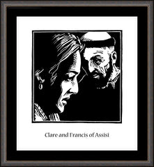 Wall Frame Espresso - Sts. Clare and Francis by J. Lonneman