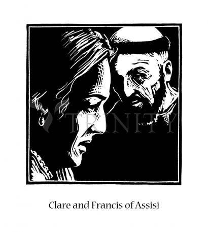 Wall Frame Gold, Matted - Sts. Clare and Francis by Julie Lonneman - Trinity Stores