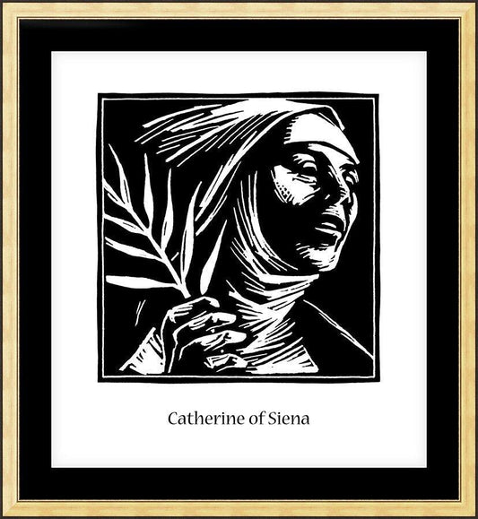 Wall Frame Gold, Matted - St. Catherine of Siena by J. Lonneman