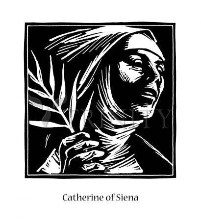 Wall Frame Black, Matted - St. Catherine of Siena by Julie Lonneman - Trinity Stores