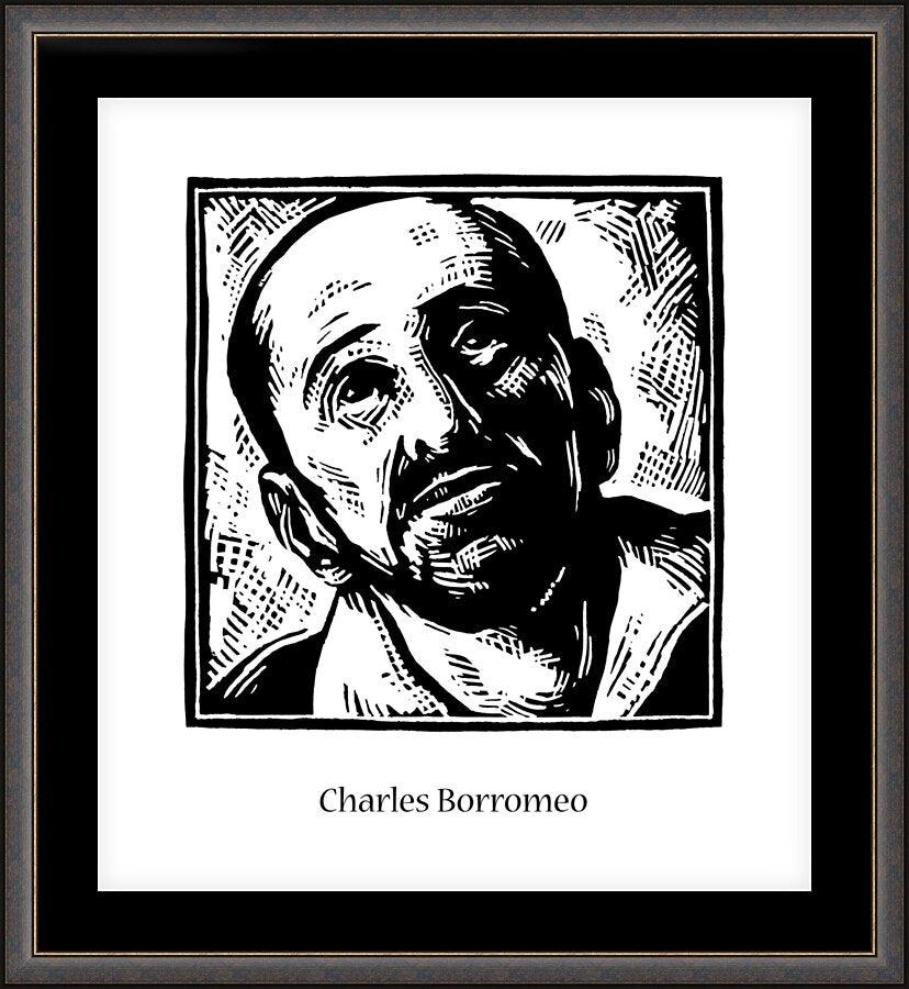 Wall Frame Espresso, Matted - St. Charles Borromeo by Julie Lonneman - Trinity Stores