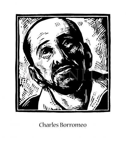 Wall Frame Espresso, Matted - St. Charles Borromeo by Julie Lonneman - Trinity Stores