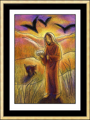 Wall Frame Gold - Christ in the Desert by J. Lonneman