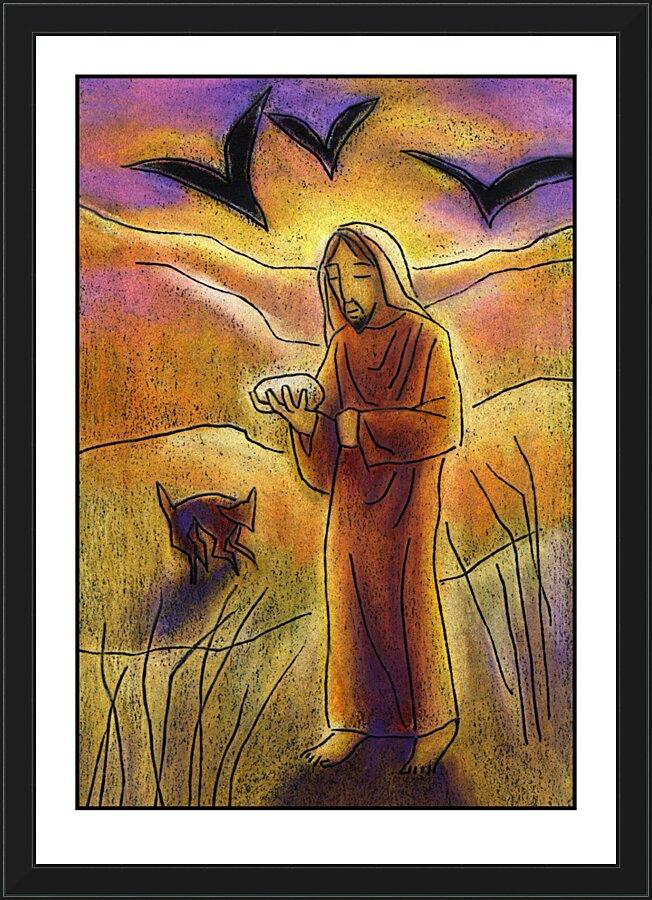 Wall Frame Black - Christ in the Desert by Julie Lonneman - Trinity Stores