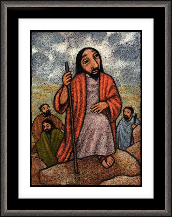 Wall Frame Espresso, Matted - Lent, 2nd Sunday - Climbing Mount Tabor by J. Lonneman