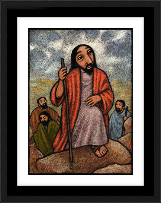 Wall Frame Black, Matted - Lent, 2nd Sunday - Climbing Mount Tabor by J. Lonneman