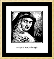 Wall Frame Gold - St. Margaret Mary Alacoque by J. Lonneman