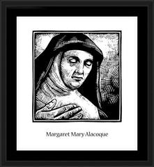 Wall Frame Black - St. Margaret Mary Alacoque by J. Lonneman