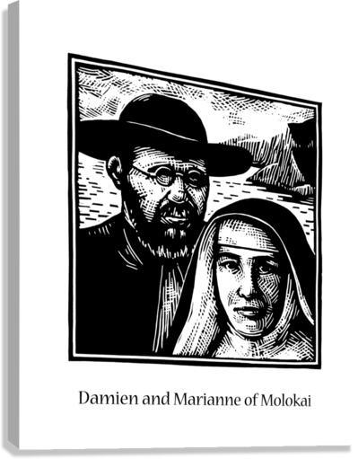 Canvas Print - Sts. Damien and Marianne of Molokai by J. Lonneman