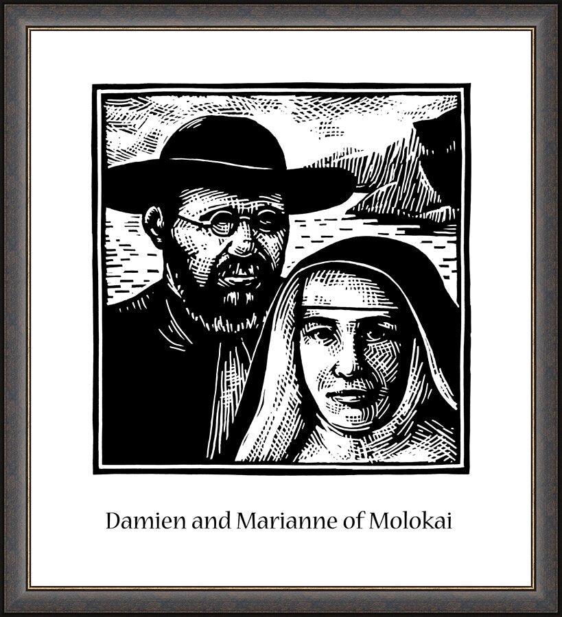 Wall Frame Espresso - Sts. Damien and Marianne of Molokai by J. Lonneman