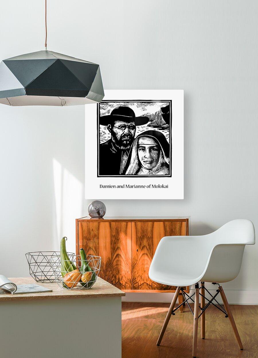 Metal Print - Sts. Damien and Marianne of Molokai by Julie Lonneman - Trinity Stores