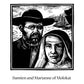 Wall Frame Black, Matted - Sts. Damien and Marianne of Molokai by J. Lonneman