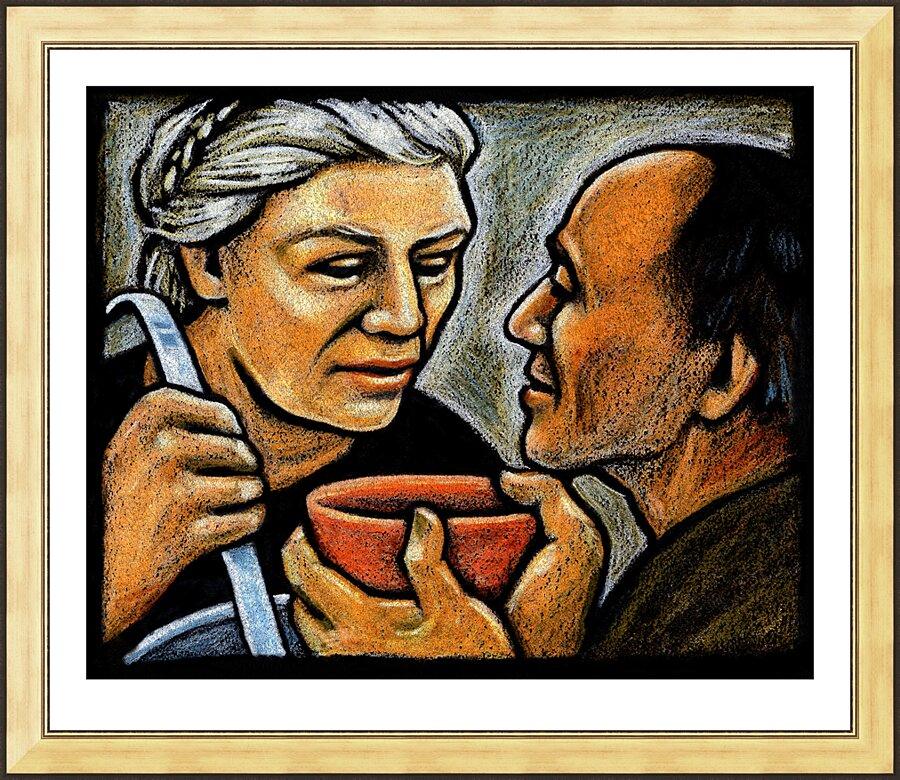 Wall Frame Gold - Dorothy Day Feeding the Hungry by J. Lonneman