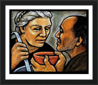 Wall Frame Black - Dorothy Day Feeding the Hungry by Julie Lonneman - Trinity Stores