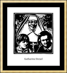 Wall Frame Gold - St. Katharine Drexel by J. Lonneman