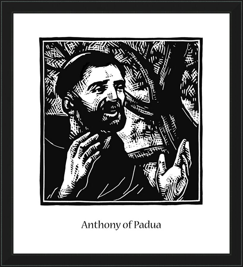 Wall Frame Black - St. Anthony of Padua by J. Lonneman