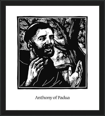 Wall Frame Black - St. Anthony of Padua by J. Lonneman
