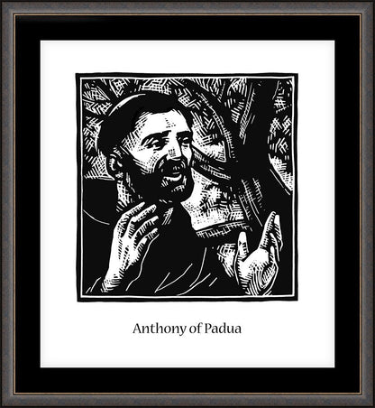 Wall Frame Espresso, Matted - St. Anthony of Padua by J. Lonneman