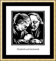 Wall Frame Gold - St. Elizabeth and Zachariah by J. Lonneman