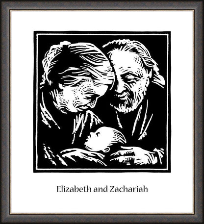 Wall Frame Espresso - St. Elizabeth and Zachariah by J. Lonneman