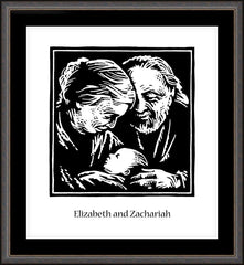 Wall Frame Espresso - St. Elizabeth and Zachariah by J. Lonneman